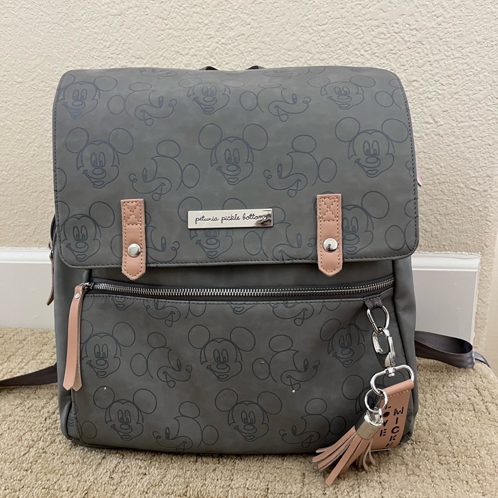 Petunia Pickle Bottom Charcoal Mickey Mouse Backpack